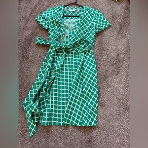 Boden Green Diamond Print Midi Dress